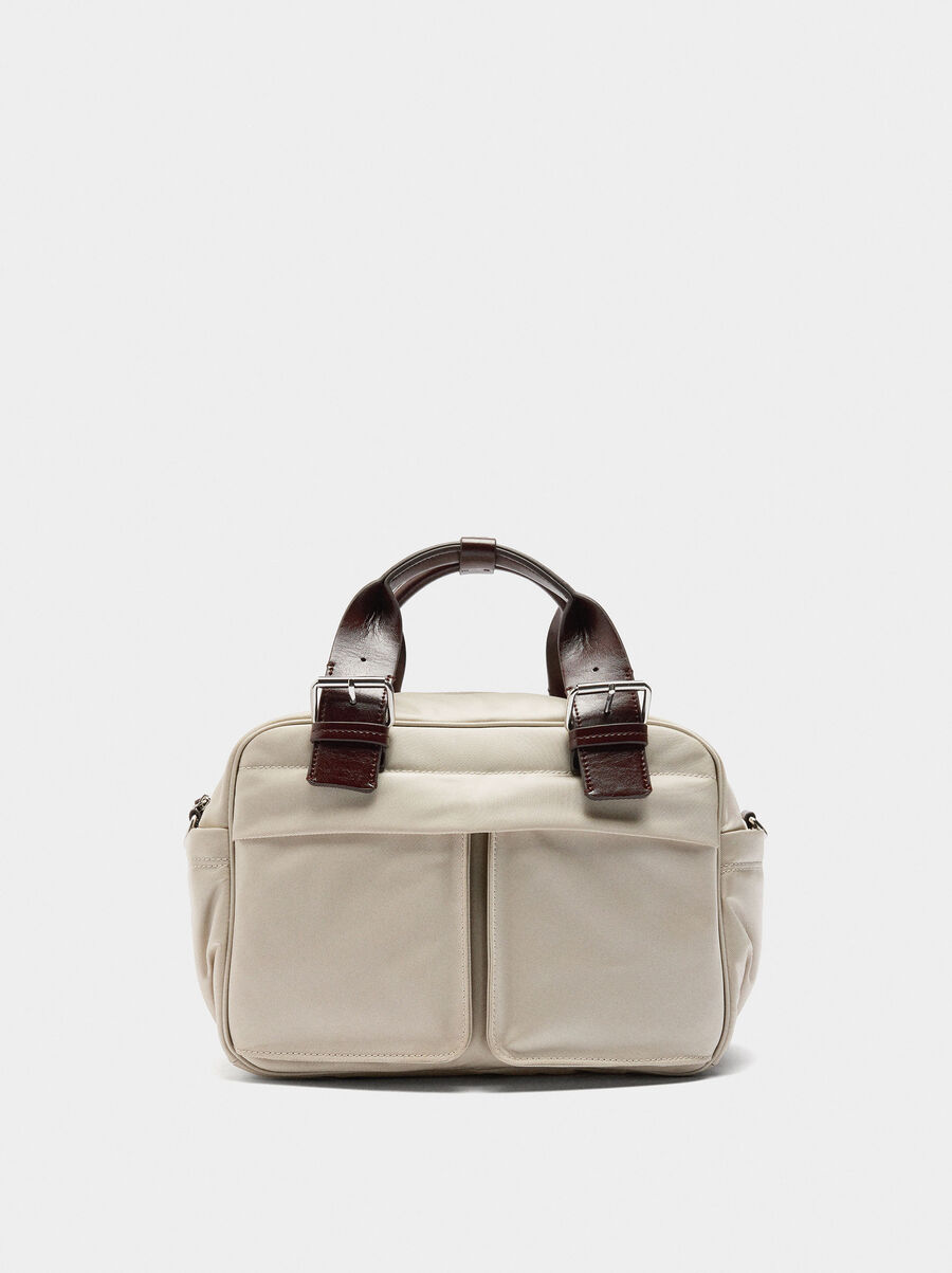 Bolso tote de nylon con bandolera 