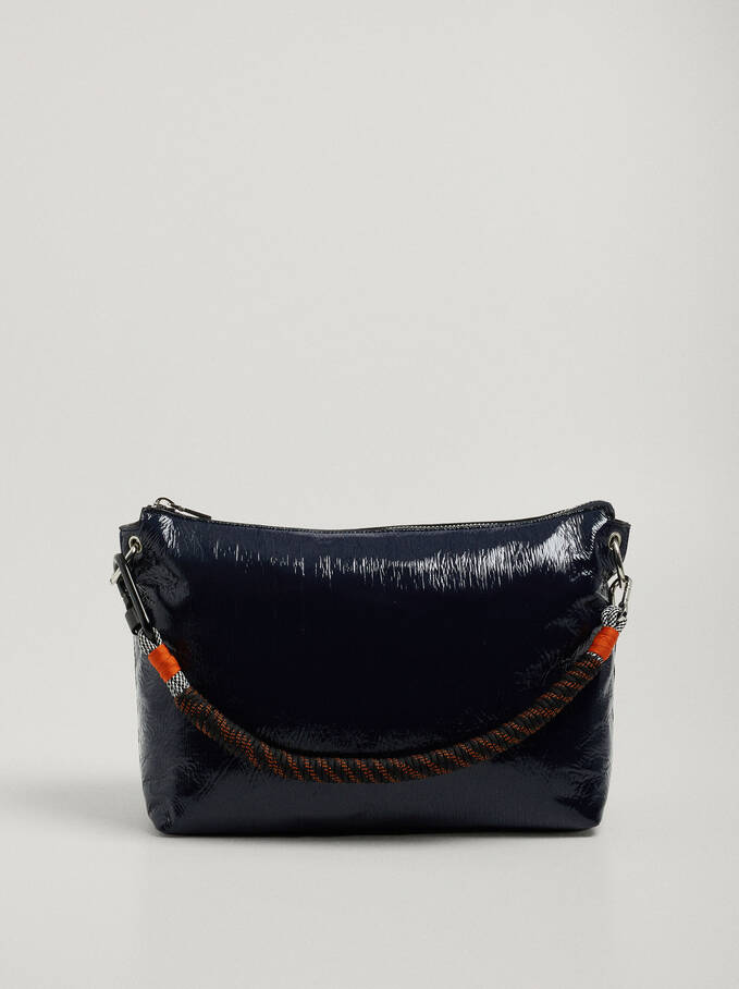 Patent Bag With Cord Detail, Blue, hi-res