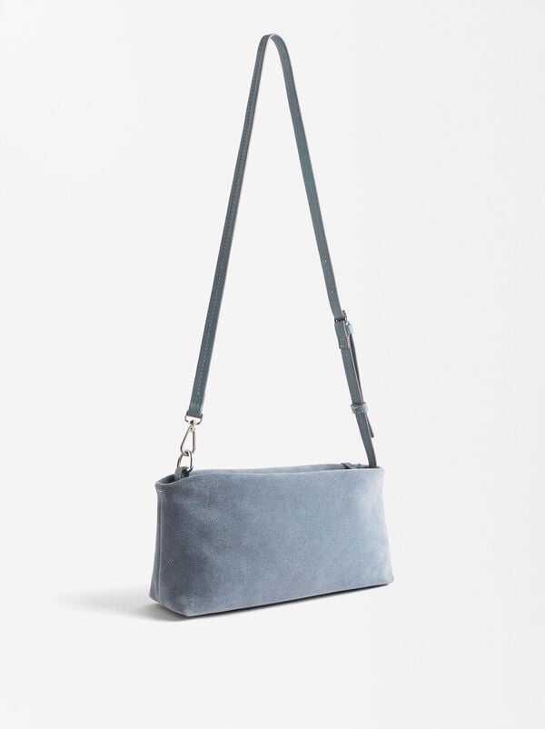Leather crossbody bag with heart