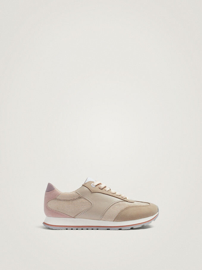 Contrast Sneakers, Pink, hi-res