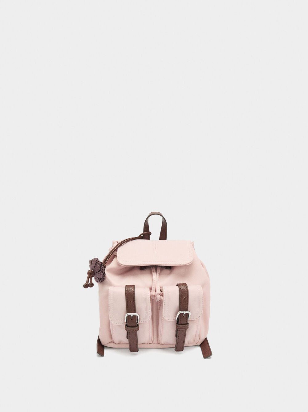 Mini nylon backpack with pendant