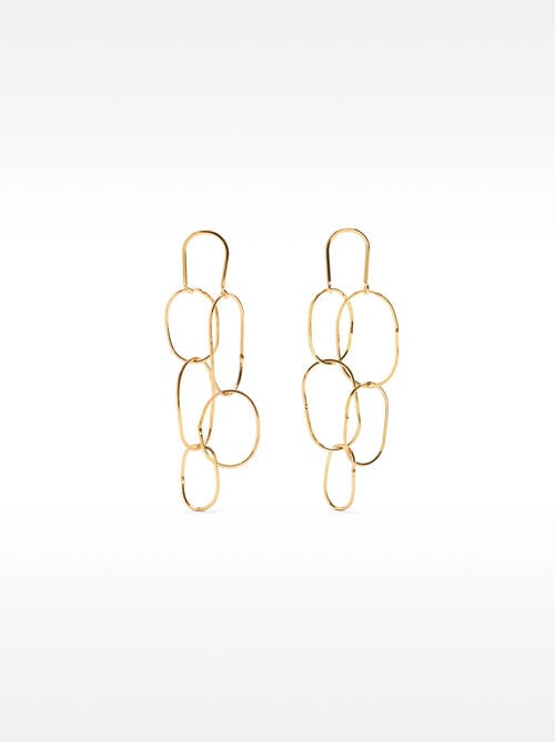 Boucles d'oreilles longues avec anneaux entrelacés