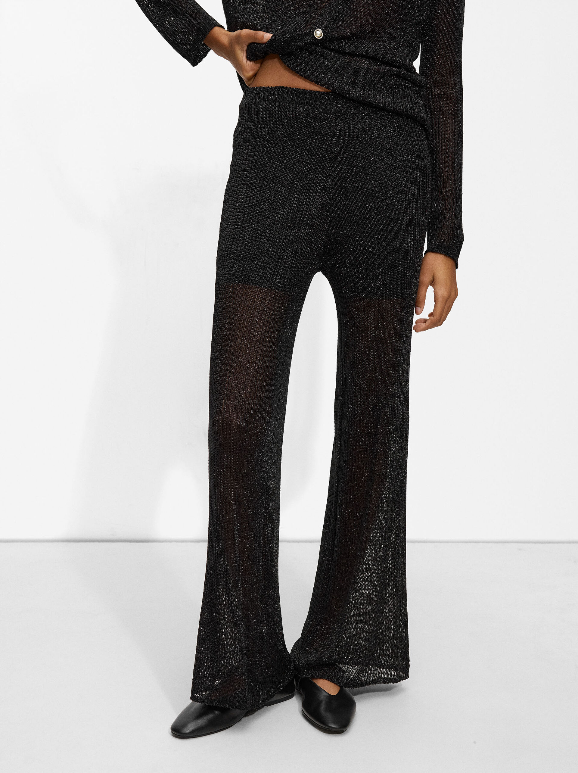 Lurex knit trousers image number 1.0