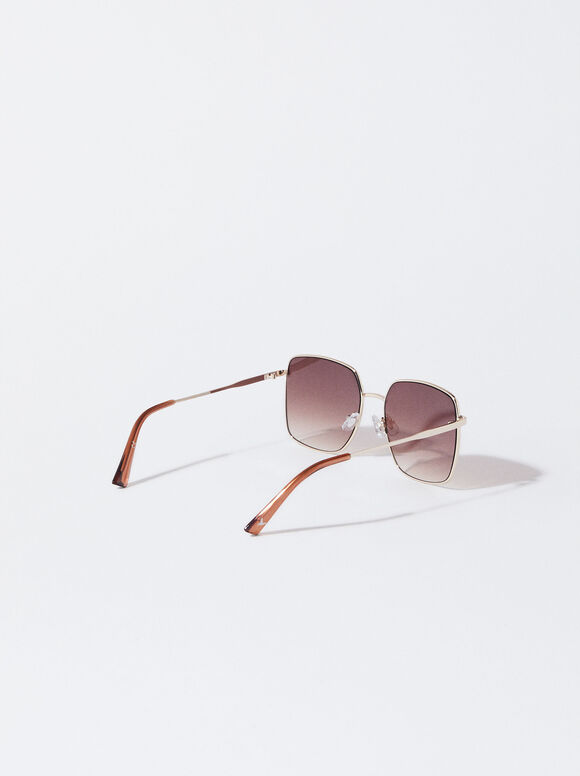 Square Sunglasses, Golden, hi-res