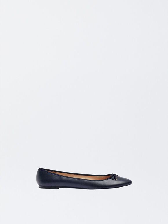 Ballerinas With Bow Detail, Navy, hi-res