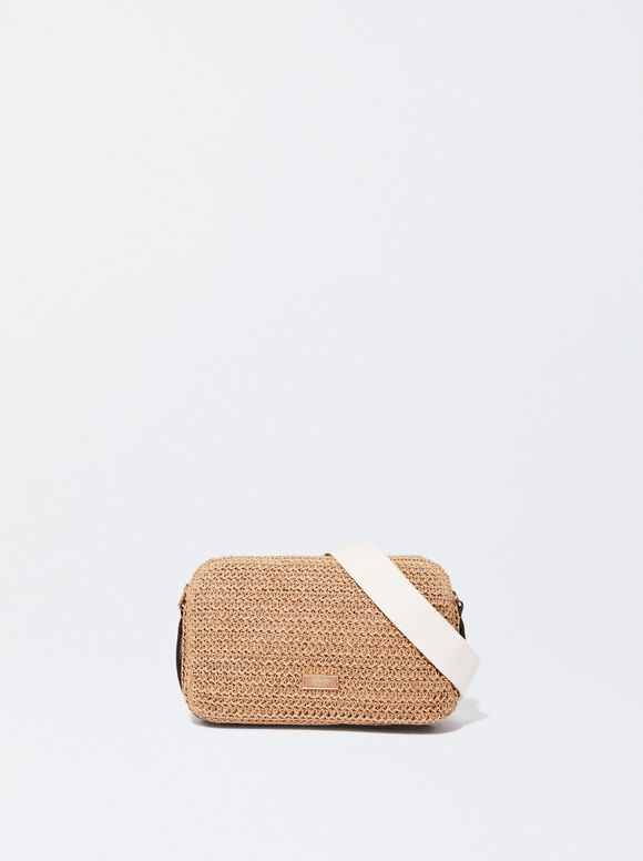 Bolso Bandolera Efecto Paja, Beige, hi-res