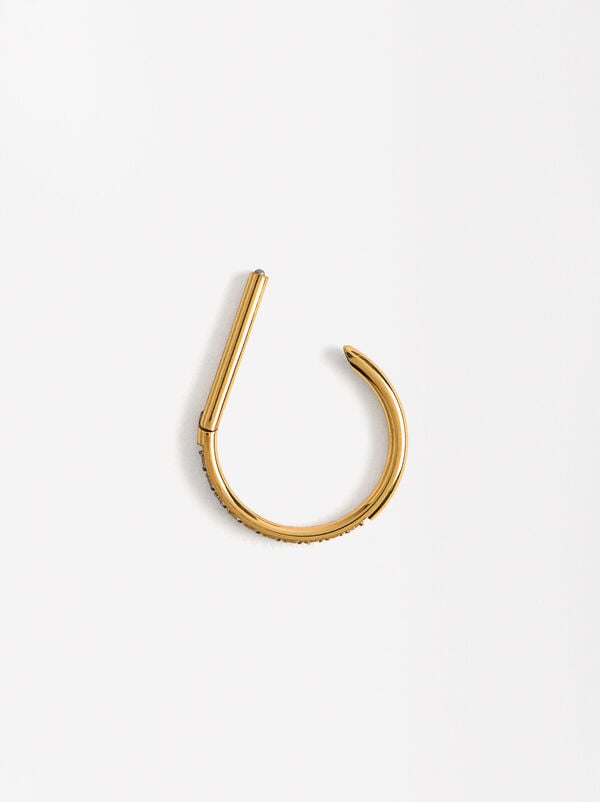 Half-circle piercing with zirconia - Stainless steel