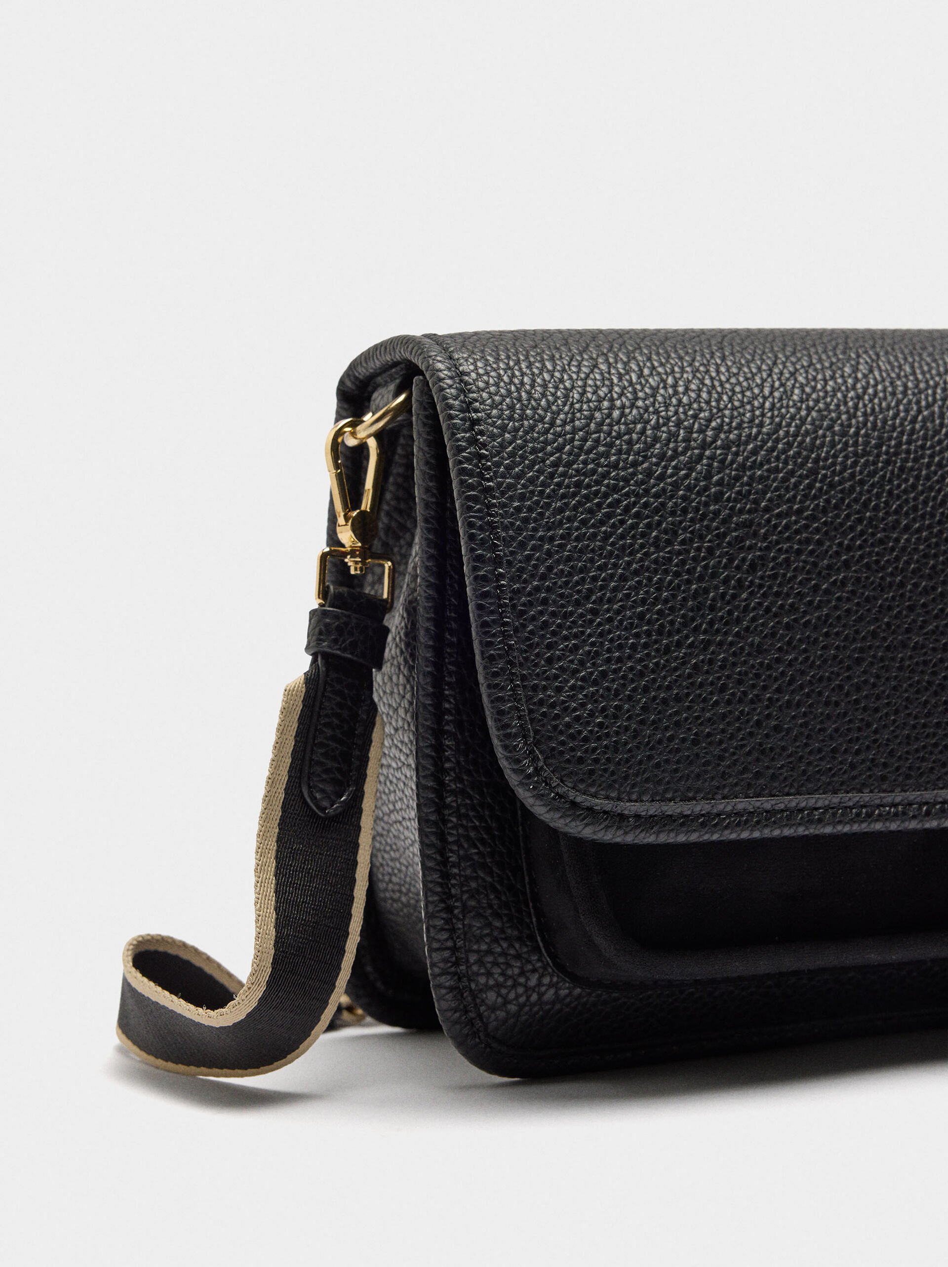Crossbody bag with texture and flap image number 1.0