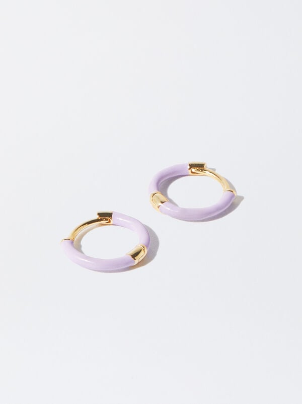 925 silver personalised hoop earrings enameled