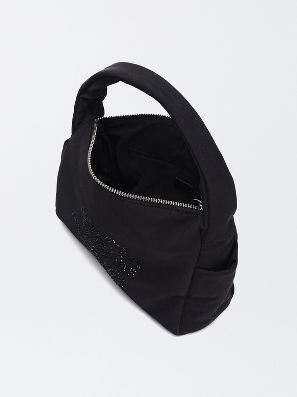 Online Exclusive - Nylon Shoulder Bag Love, Black, hi-res