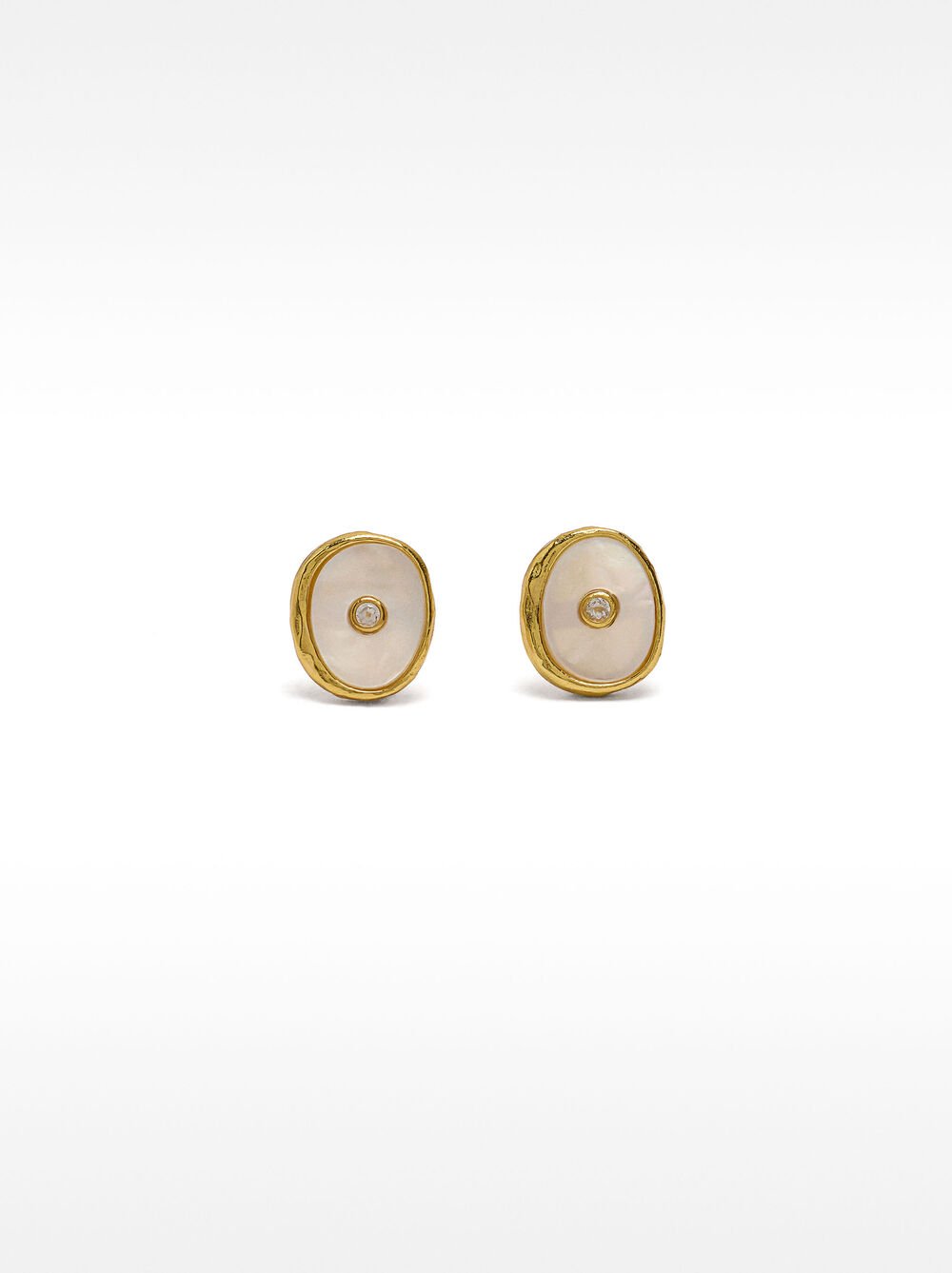 Freshwater pearl earrings with zirconia - 925 sterling silver