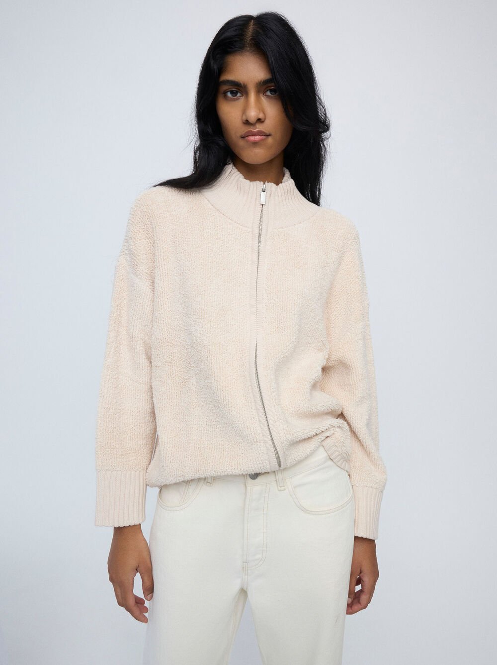 Cardigan in maglia con texture