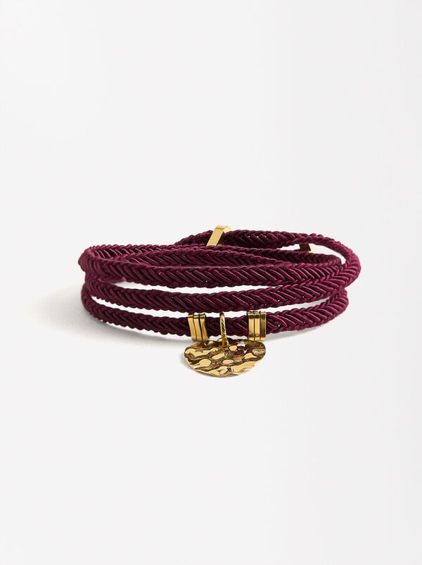 Rope Bracelet with Charm - Stainless Steel