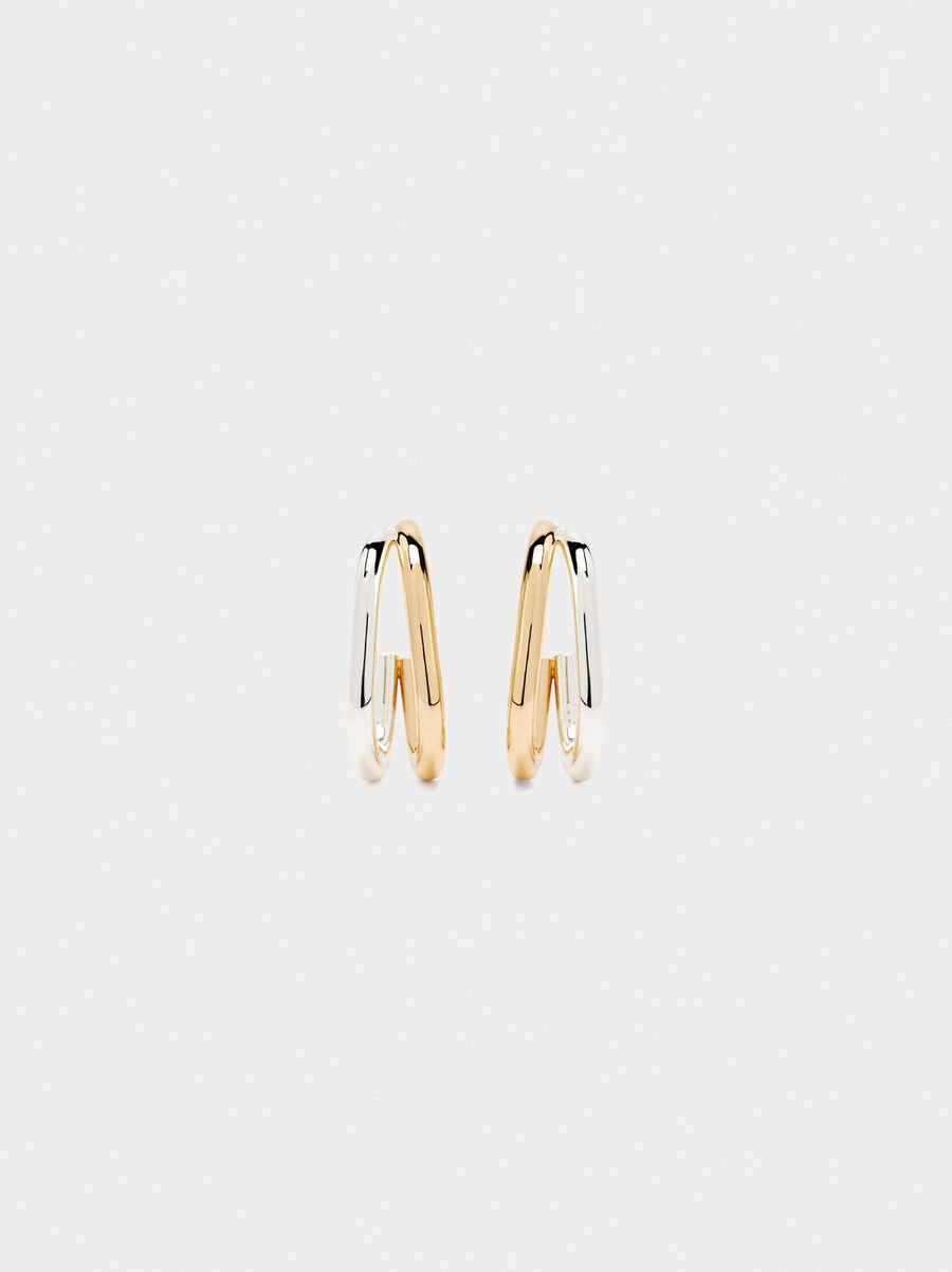 Bicolor earrings with double effect