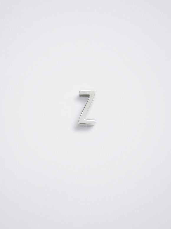 Letter Z Stainless Steel Charm, Silver, hi-res