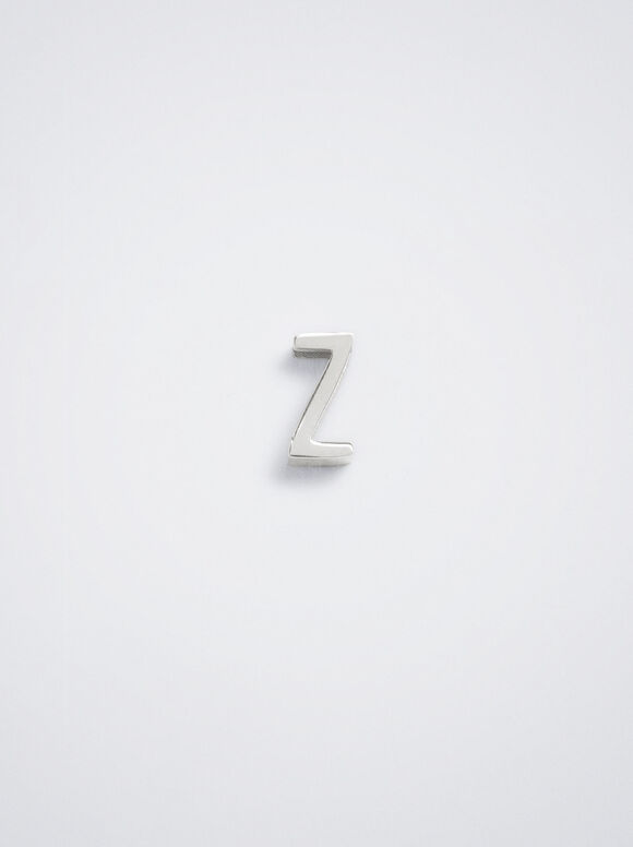 Letter Z Stainless Steel Charm, Silver, hi-res