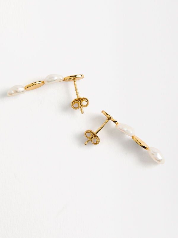Long pearl earrings - 925 sterling silver