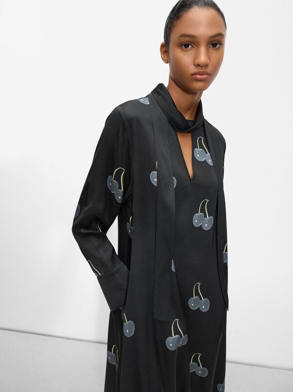 Long dress cherry print