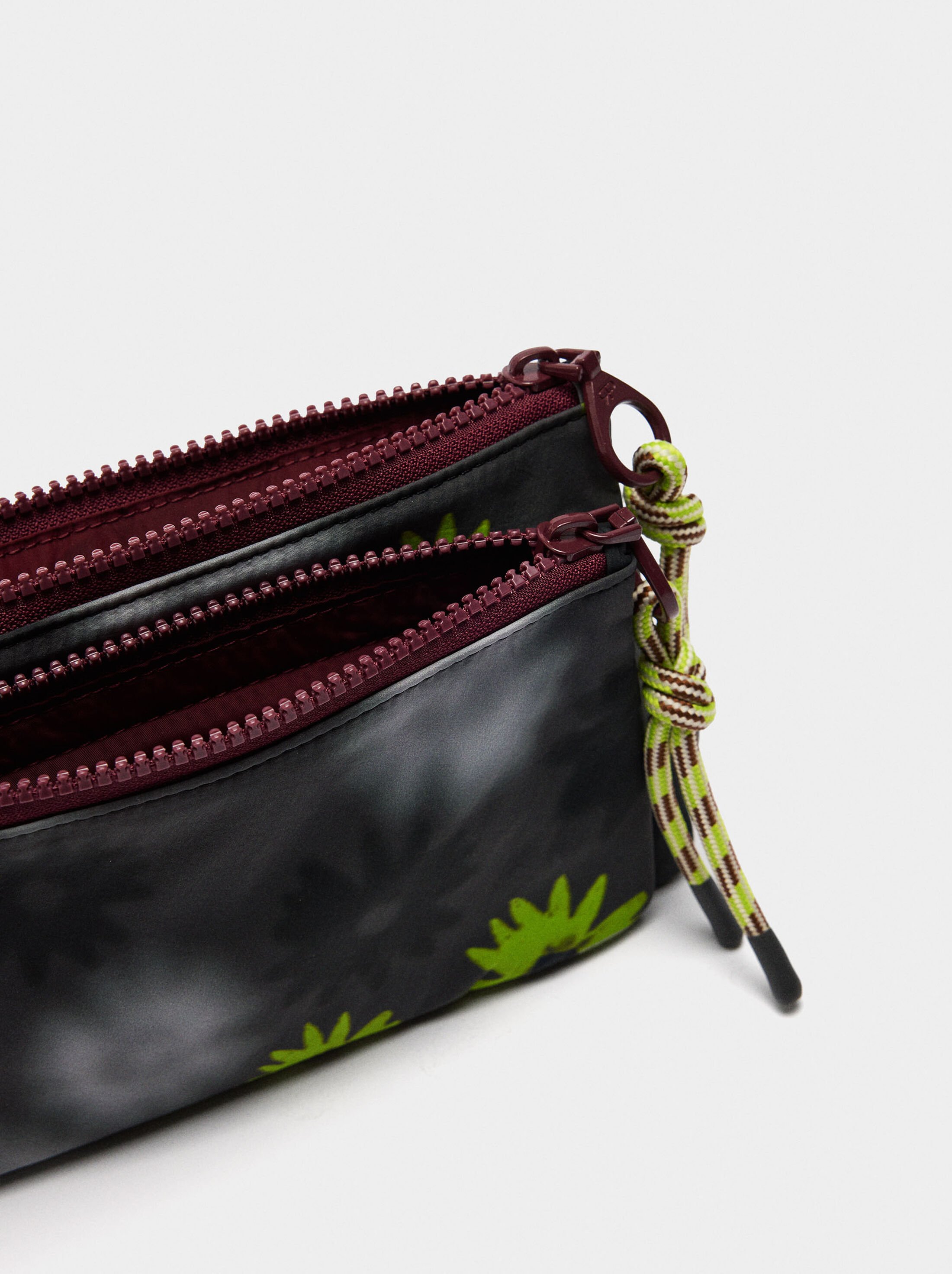 Printed floral nylon multi-purpose pouch image number 3.0
