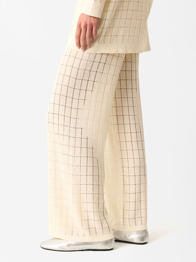 Pointelle Knit Trousers image number 2.0