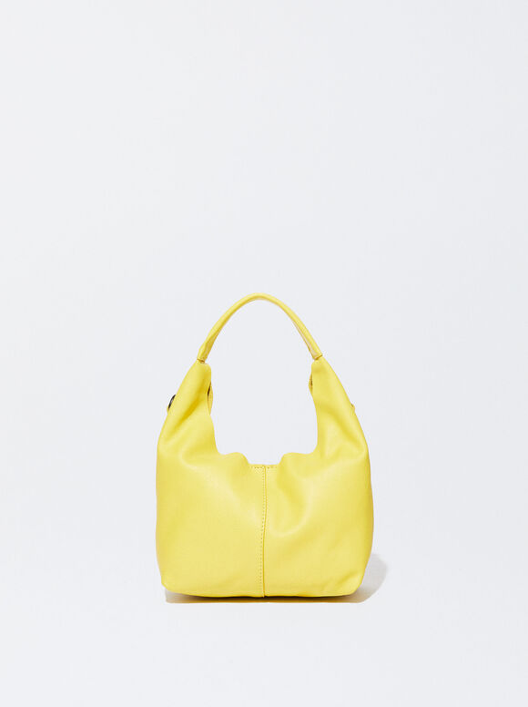 Online Exclusive - Leather Shoulder Bag, Yellow, hi-res