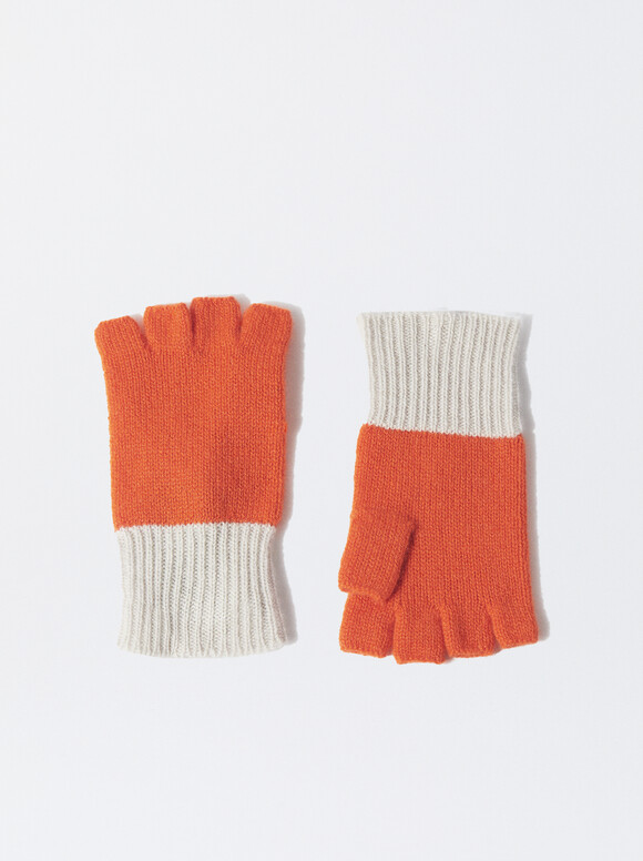 100% Cashmere Gloves, Orange, hi-res