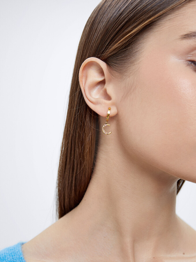 Steel Hoops With Moon And Star, Multicolor, hi-res