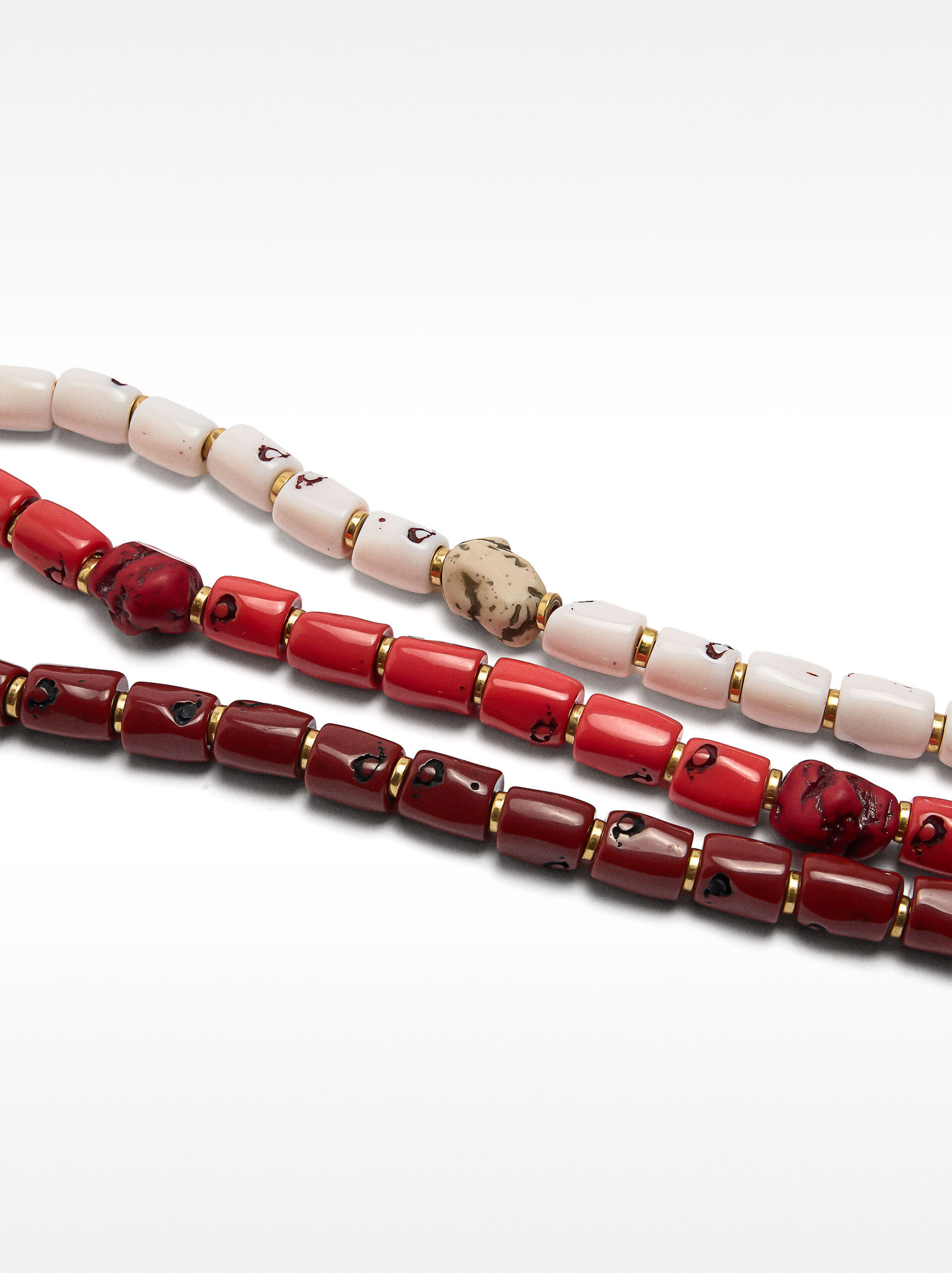 Collana maxi triplo con pietre image number 2.0