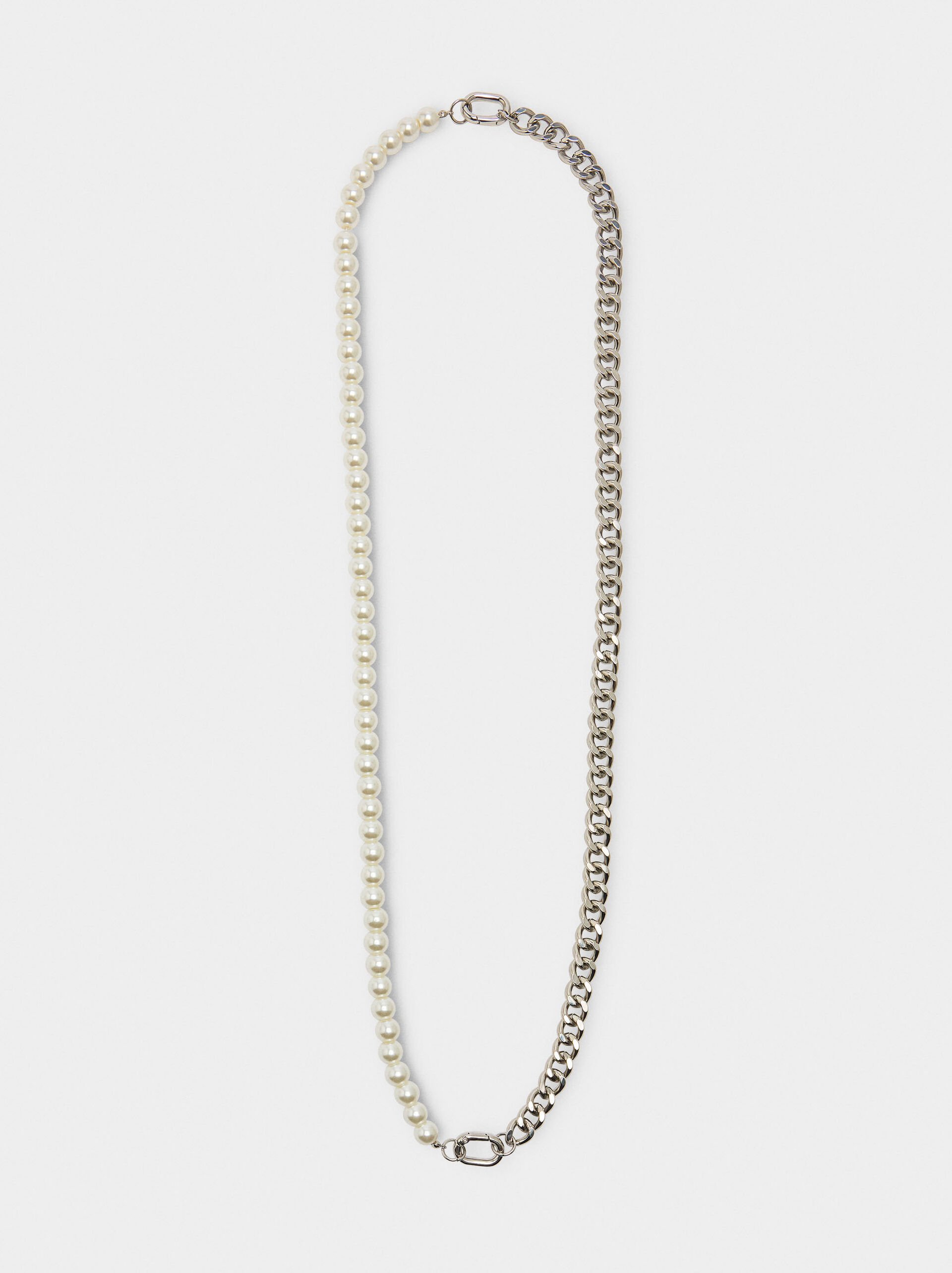 Collier convertible en maillons et perles image number 1.0