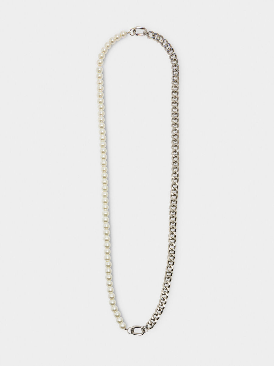 Convertible necklace with links and pearls