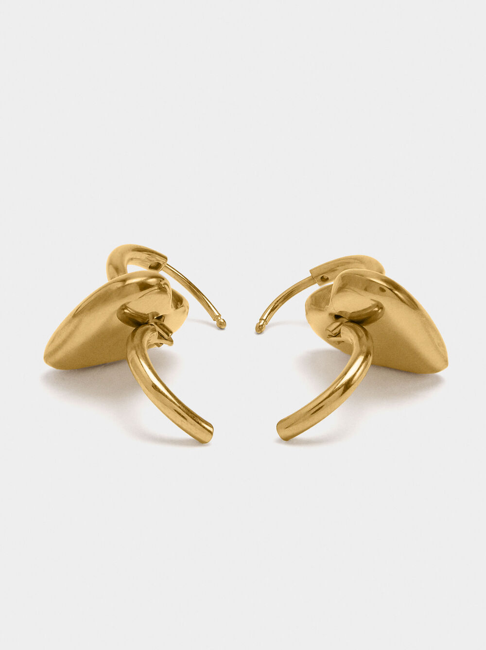 Hoop earrings with hearts - stainless steel