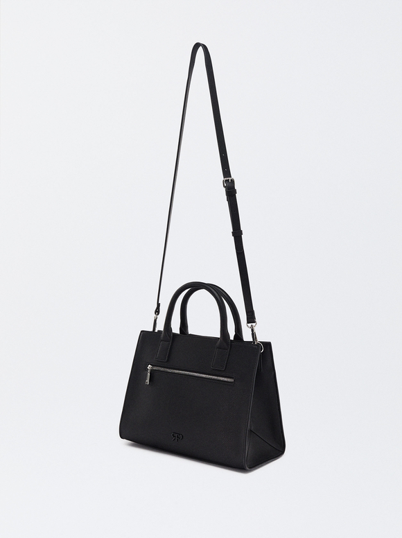 Tote Bag With Removable Bag, Black, hi-res