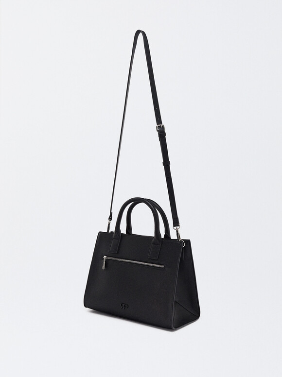 Tote Bag With Removable Bag, Black, hi-res