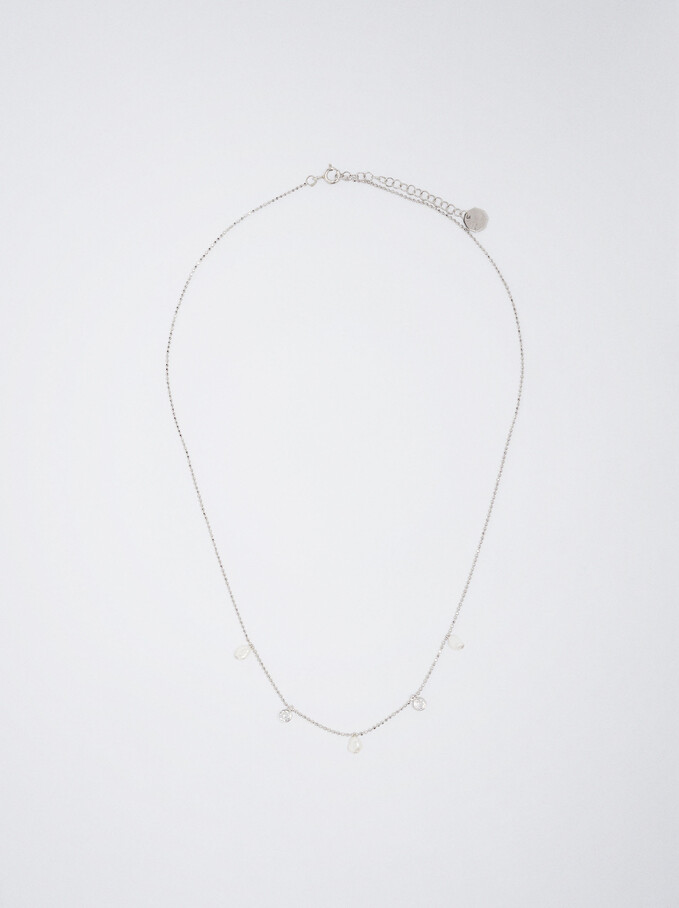 Silver 925 Necklace With Freshwater Pearl, White, hi-res