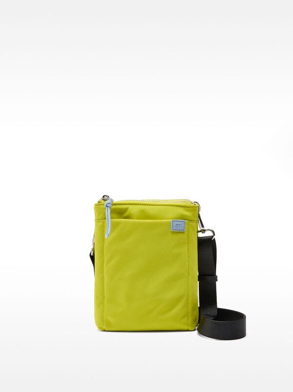 Double crossbody nylon bag
