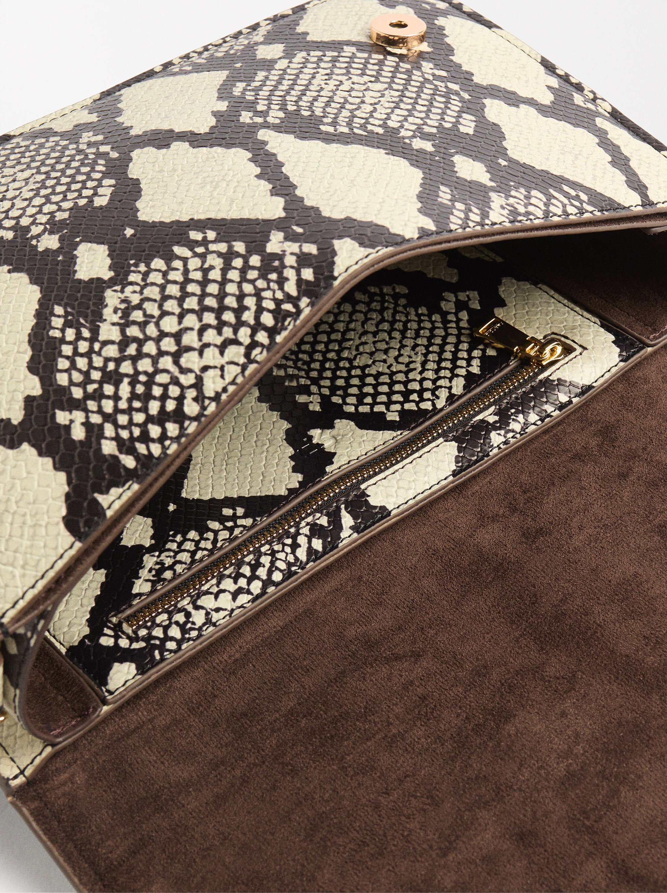 Shoulder bag with animal print and engraving image number 5.0