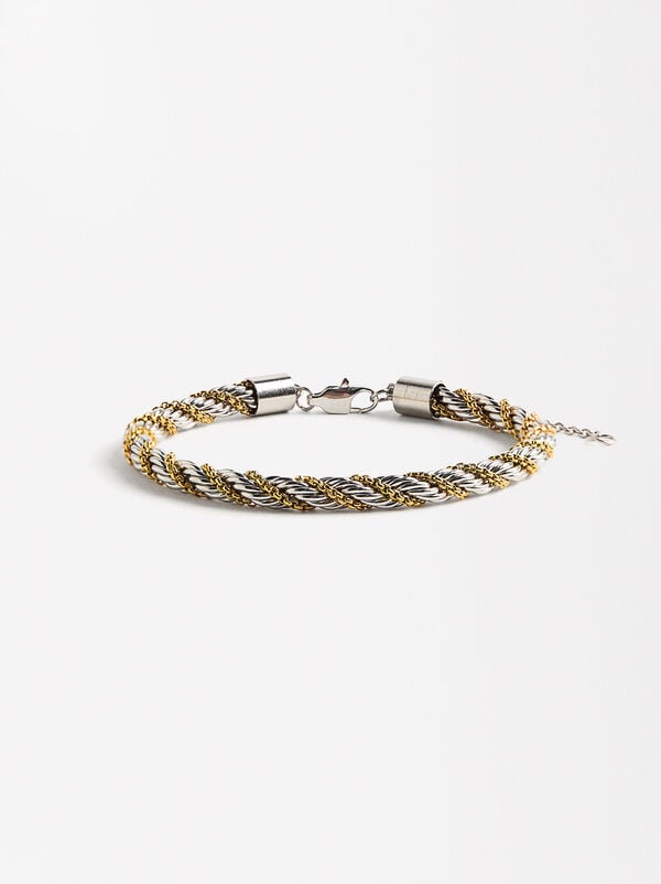 Bracelet tressé bicolore - Acier inoxydable