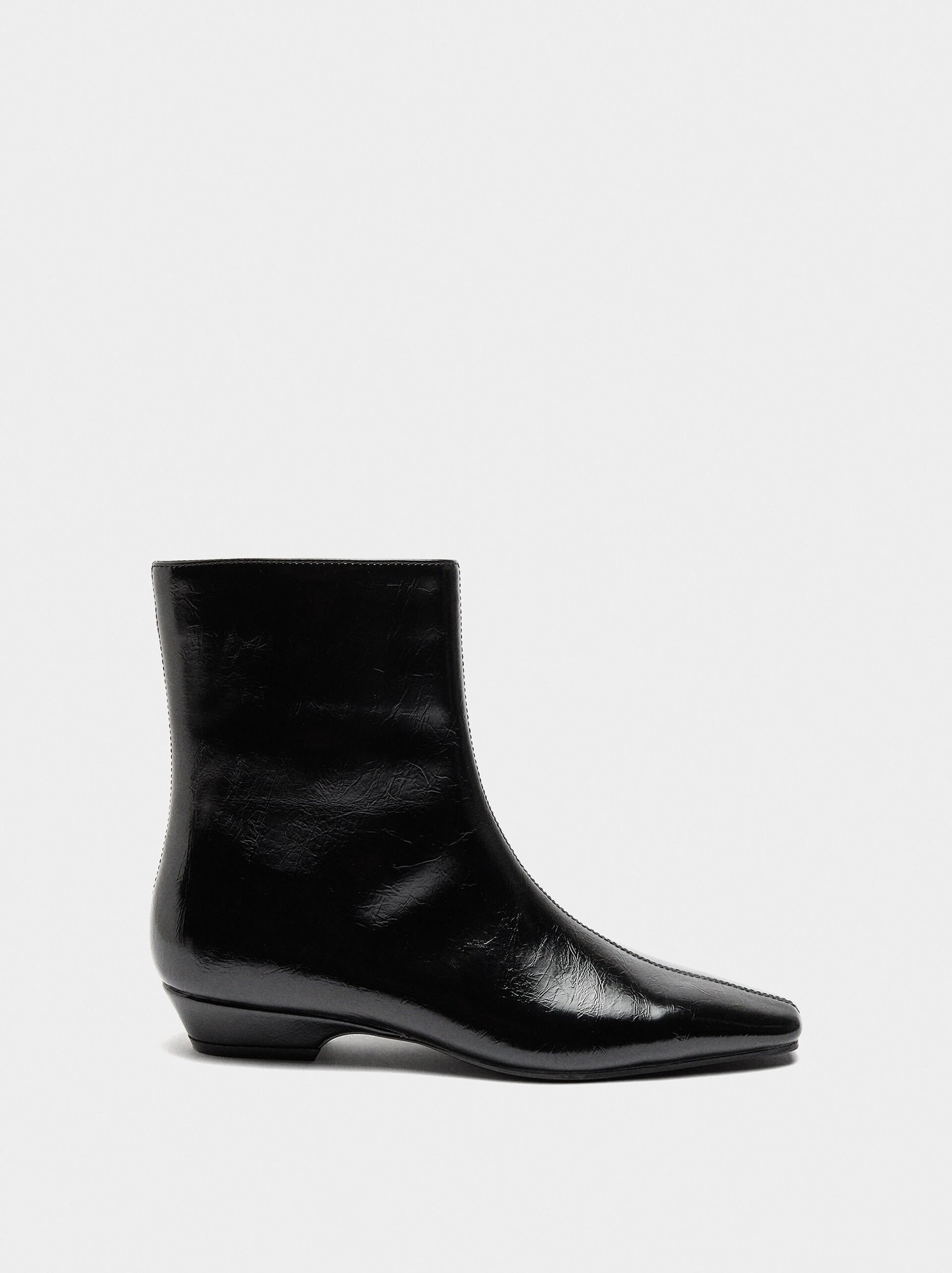 Bottines avec surpiqûres talon bas image number 1.0