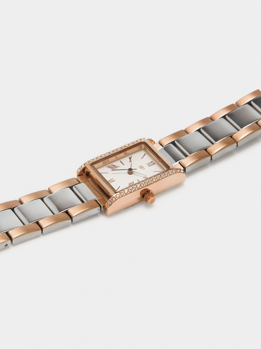 Bicolor watch with stainless steel bracelet