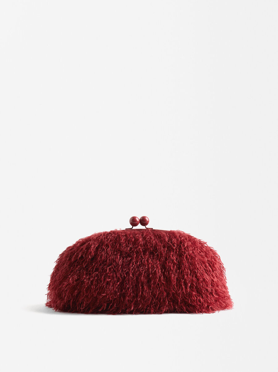 Faux fur effect handbag