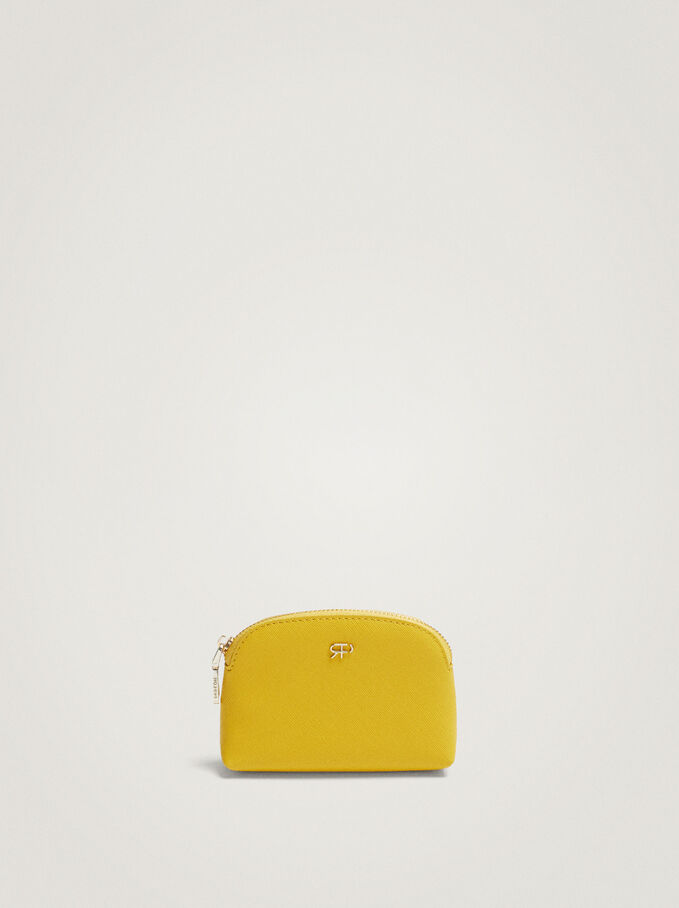 Coin Purse With Zip Fastening, Yellow, hi-res