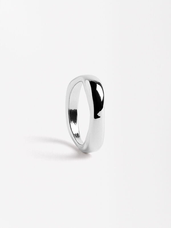 Rectangular silver ring