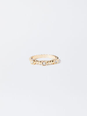 Goldener Ring Mit Kristallen image number 0.0