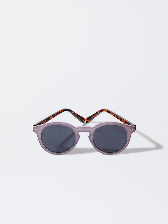 Round Sunglasses, Violet, hi-res