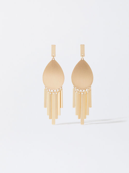 Gold Earrings With Matte Effect