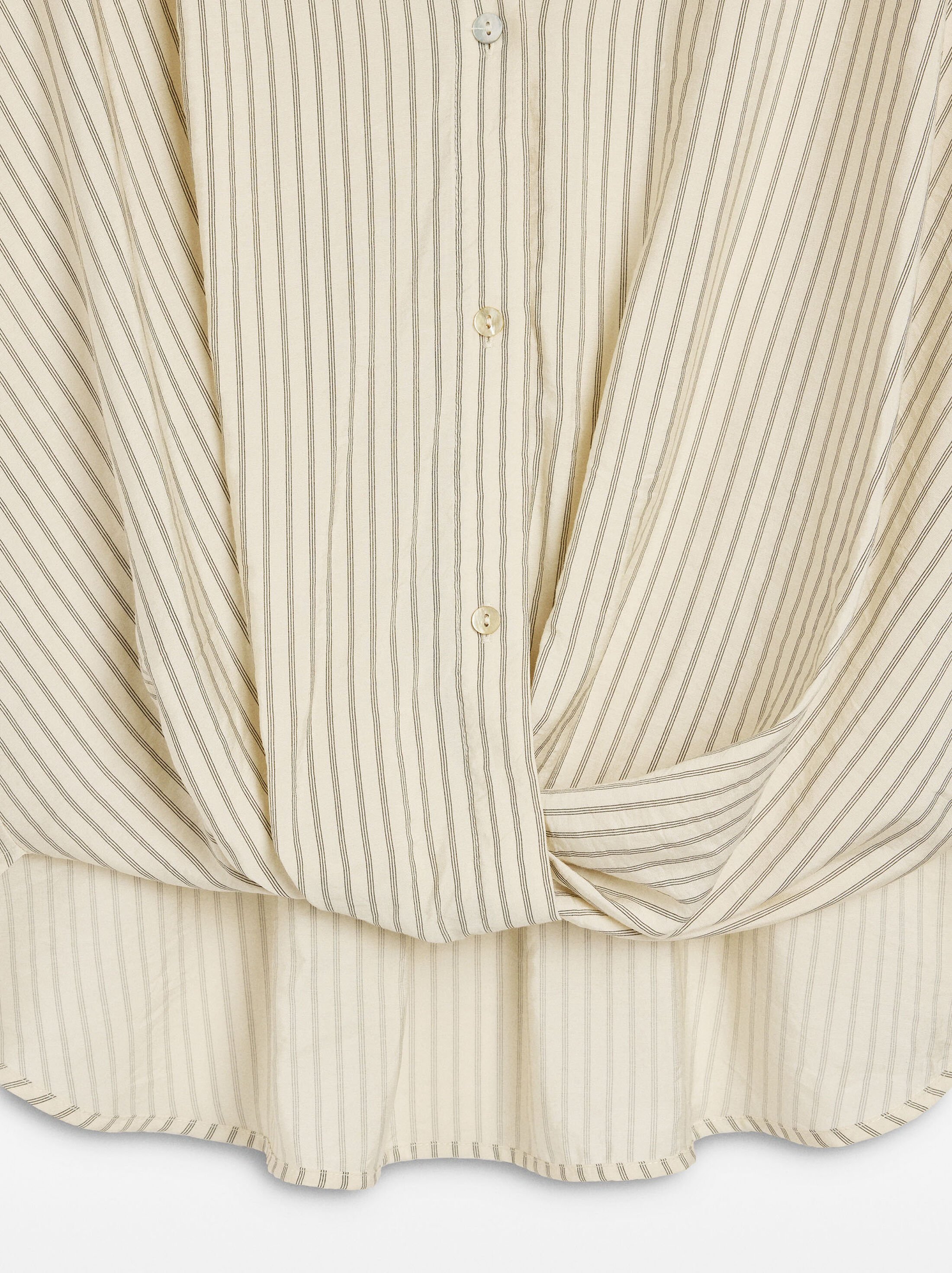 Striped shirt with mandarin collar image number 6.0