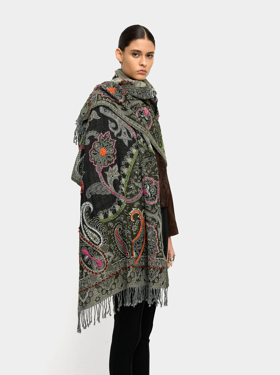 Printed wool scarf