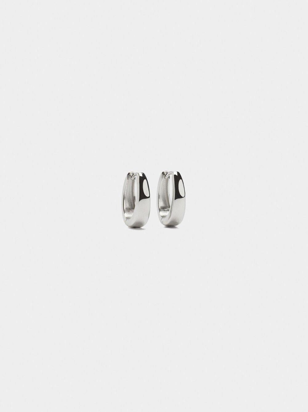 Elongated hoop earrings - stainless steel