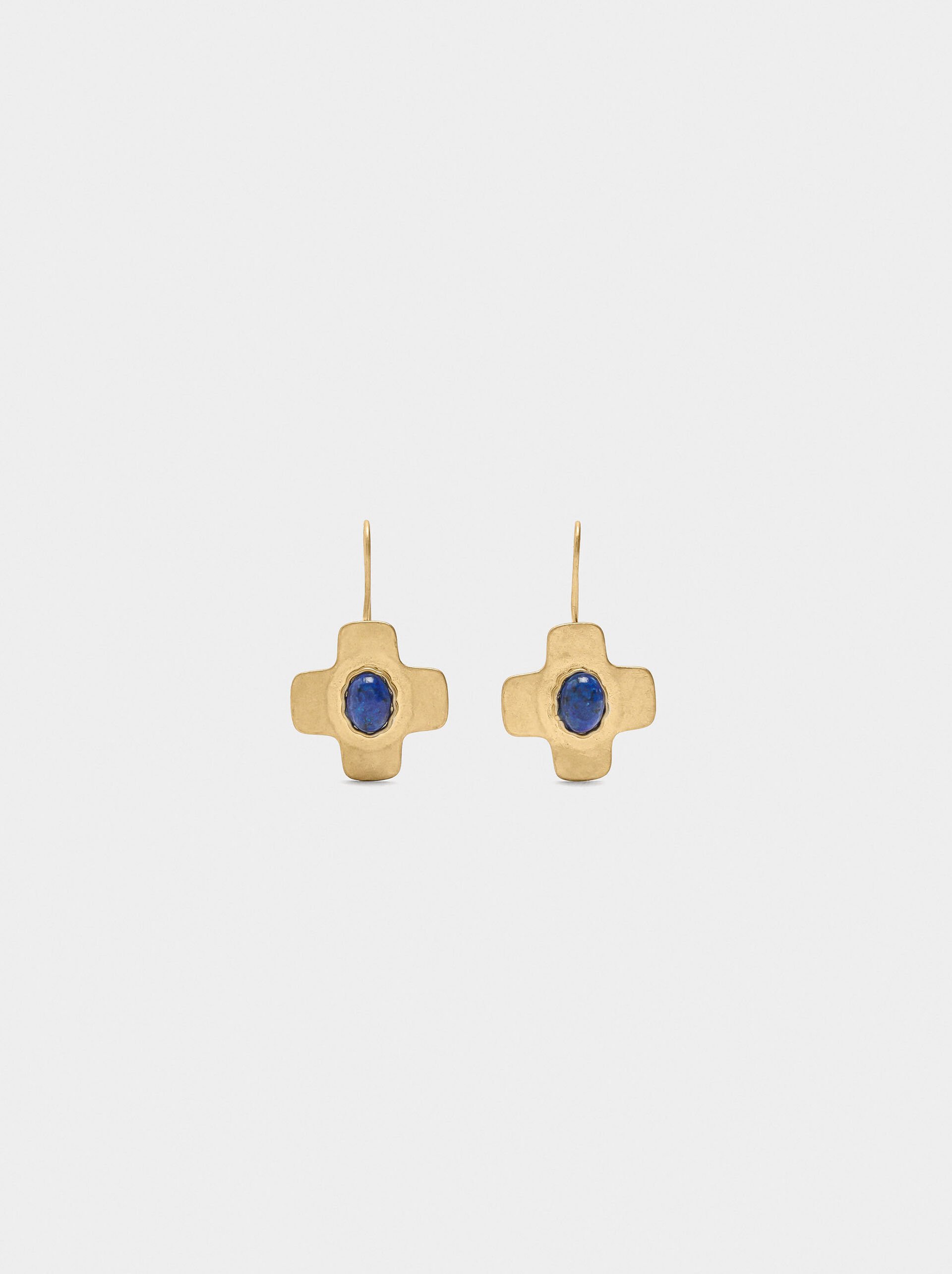 Boucles d'oreilles croix avec pierre image number 0.0