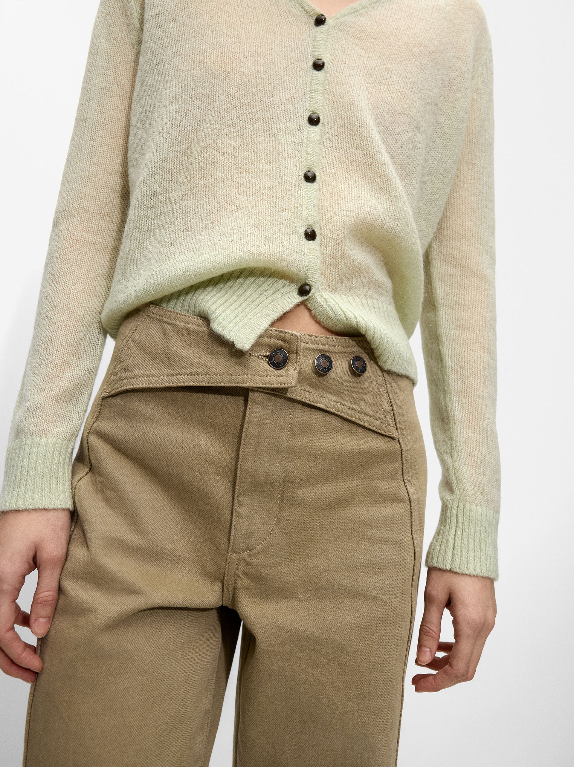 Cross detail denim pants image number 4.0